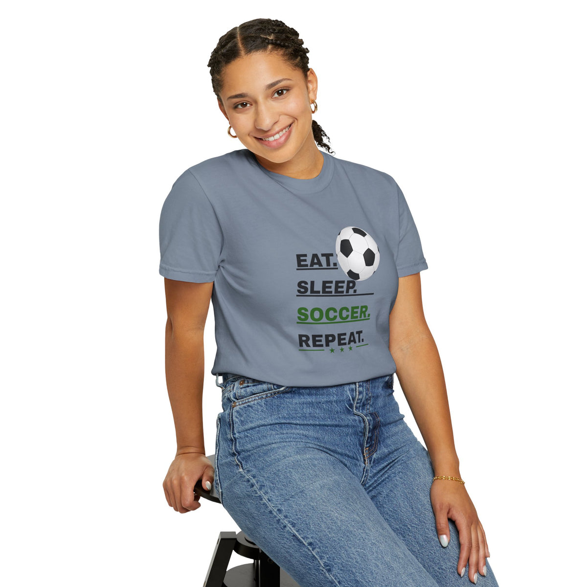 Unisex - Eat Sleep Soccer Repeat Tee