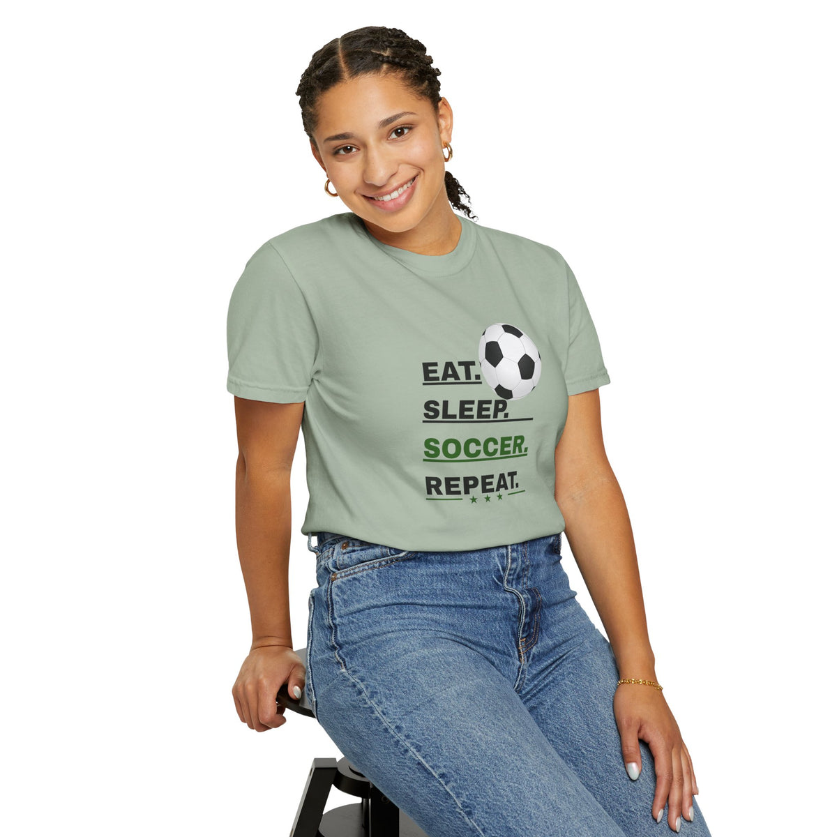 Unisex - Eat Sleep Soccer Repeat Tee