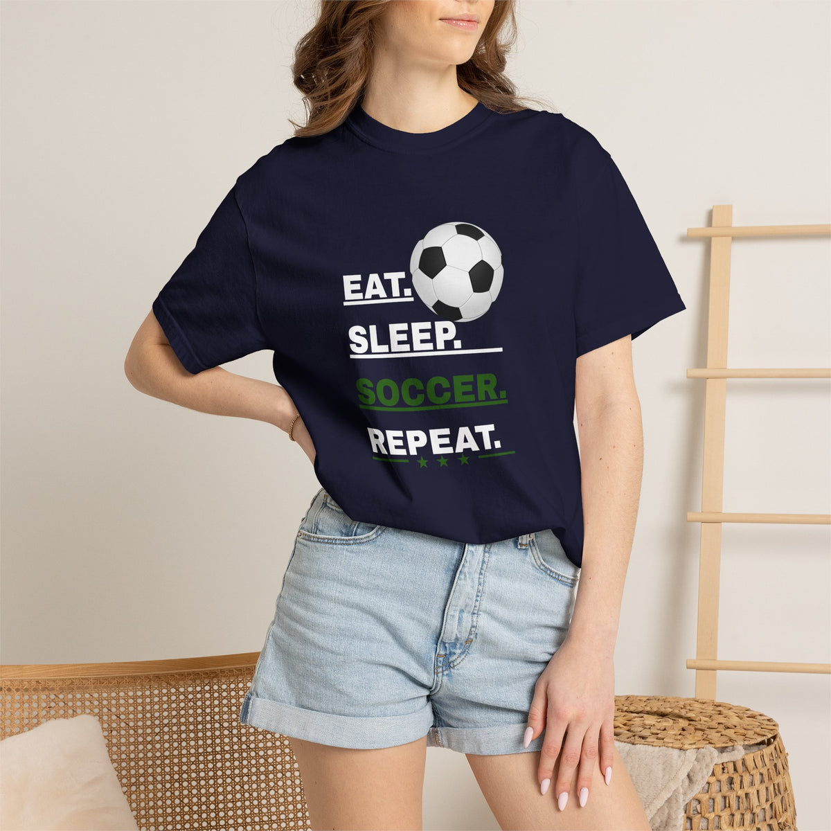 Unisex - Eat Sleep Soccer Repeat Tee